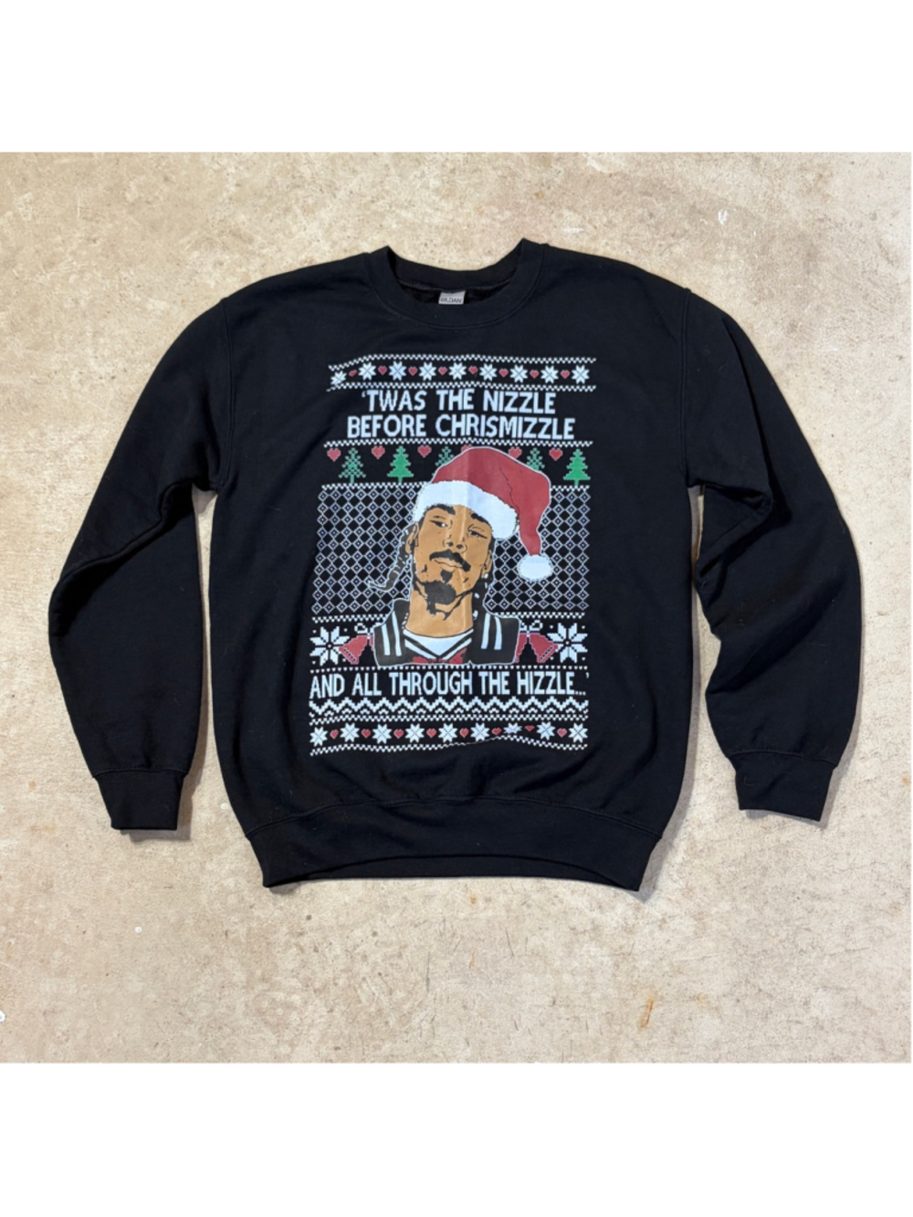 Snoop Dogg Ugly Christmas Sweatshirt Unisex Men’s Small Black Chrismizzle